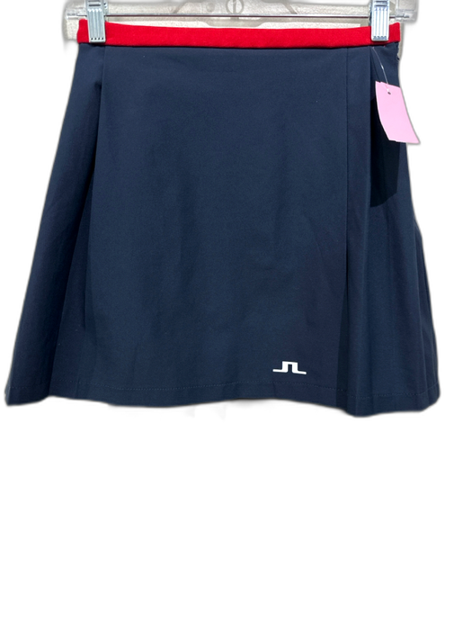 J. Lindeberg Size XS Navy & Red Pleated Skirt Navy & Red / XS