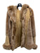 Alpine Cashmere Size M Tan Brown Suede & Shearling Hood Shimmer Detail Coat Tan Brown / M