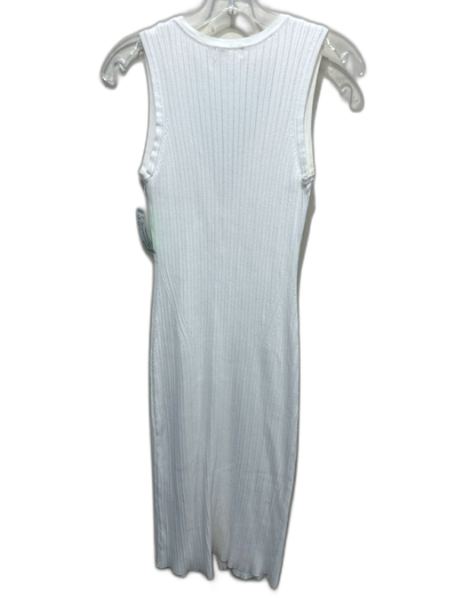 Ramy Brook Size S/P White Cotton Blend Sleeveless Ribbed Ladder Lace Dress White / S/P