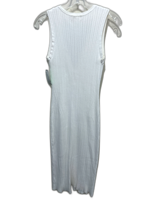Ramy Brook Size S/P White Cotton Blend Sleeveless Ribbed Ladder Lace Dress White / S/P