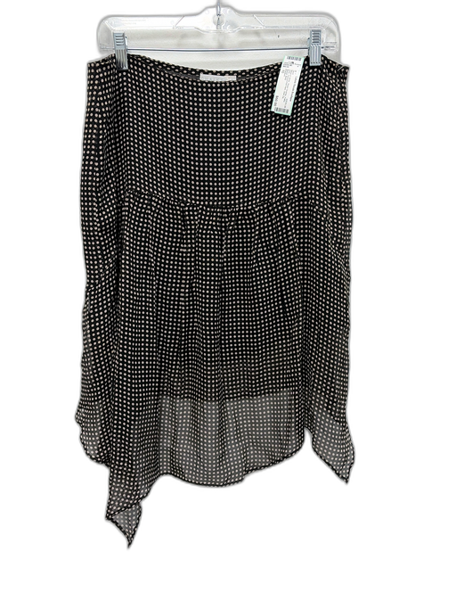 Chaiken Size 10 Black & White Sheer Overlay Polka Dots Hankerchief Hem Skirt Black & White / 10