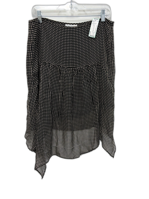 Chaiken Size 10 Black & White Sheer Overlay Polka Dots Hankerchief Hem Skirt Black & White / 10