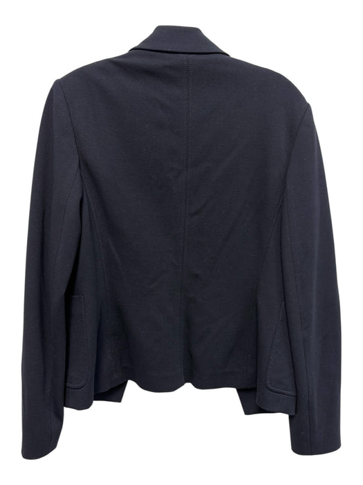 Theory Size 8 Navy Viscose Blend Silver Buttons Patch Pocket Open Front Jacket Navy / 8