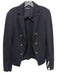 Theory Size 8 Navy Viscose Blend Silver Buttons Patch Pocket Open Front Jacket Navy / 8