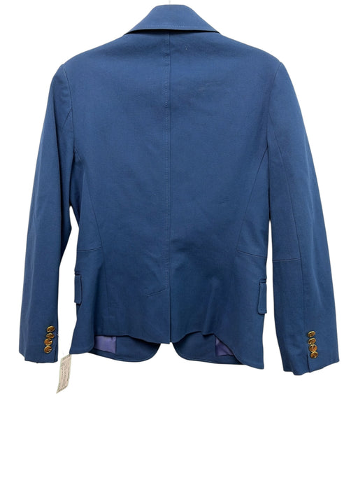 Derek Lam 10 Crosby Size 6 Teal Blue Cotton Marble Buttons Flap Pockets Jacket Teal Blue / 6