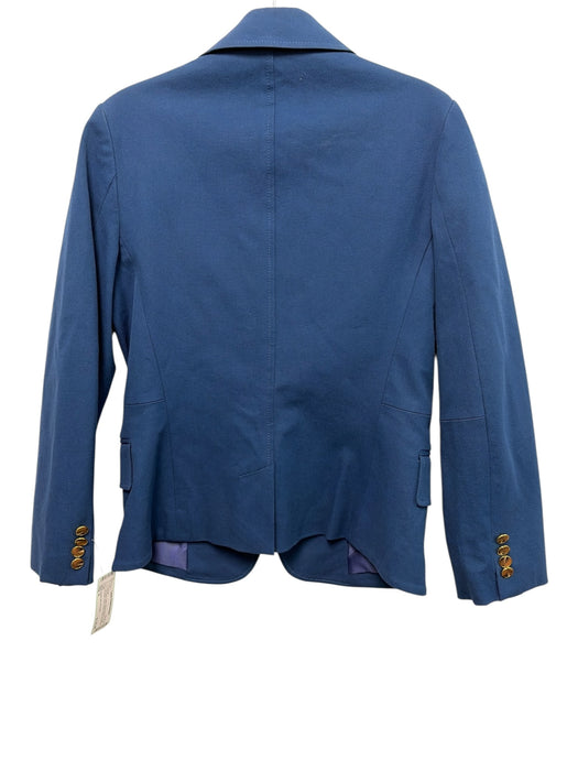 Derek Lam 10 Crosby Size 6 Teal Blue Cotton Marble Buttons Flap Pockets Jacket Teal Blue / 6