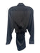 Atlein Size 8 Black Polyester Long Sleeve Button Front Satin Collar Top Black / 8