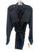 Atlein Size 8 Black Polyester Long Sleeve Button Front Satin Collar Top Black / 8