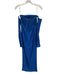 L'idee Size 6 Blue Polyester Strapless Pleated Detachable Sleeves Dress Blue / 6