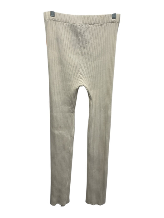 Simon Miller Size Small White Modal Blend Elastic Waist Ribbed Pants Set White / Small