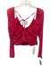 Self-Portrait Size 10 Fuchsia Pink Polyester Blend Long Sleeve Ruched Mesh Top Fuchsia Pink / 10