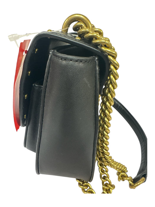 Versace Jeans Couture Black & Gold Leather Gold Tone Hardware Western Bag Black & Gold / S