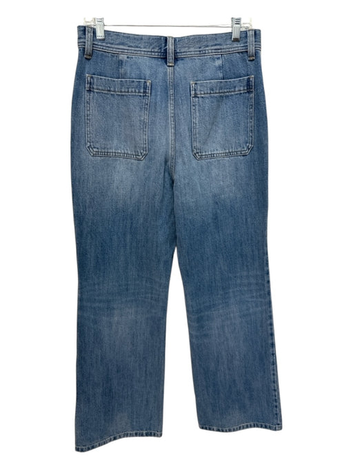 J Crew Size 28 Med Wash Cotton Denim Patch Pocket High Rise Zip & Button Jeans Med Wash / 28