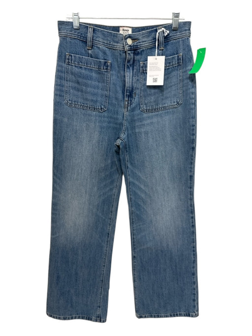 J Crew Size 28 Med Wash Cotton Denim Patch Pocket High Rise Zip & Button Jeans Med Wash / 28