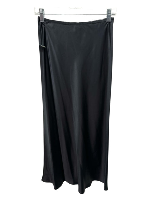 Reformation Size 2 Black Silk Elastic Waist bias cut Sheath Below knee Skirt Black / 2