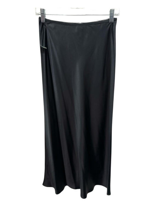 Reformation Size 2 Black Silk Elastic Waist bias cut Sheath Below knee Skirt Black / 2