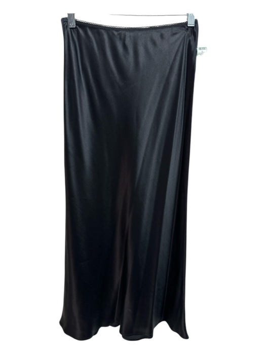 Reformation Size 2 Black Silk Elastic Waist bias cut Sheath Below knee Skirt Black / 2