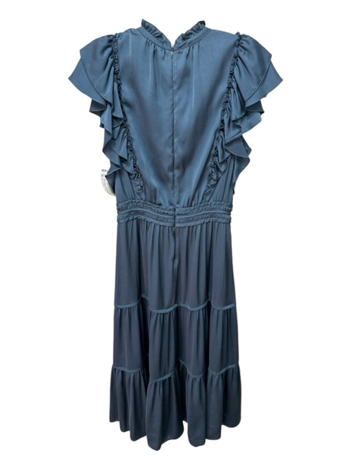 Veronica Beard Size 4 Periwinkle Blue Polyester Short Cap Sleeve Tiered Dress Periwinkle Blue / 4