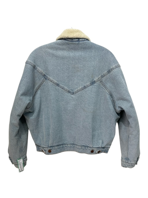 Wrangler Size Small Light Wash Cotton Denim Fleece Lined Button Up Collar Jacket Light Wash / Small