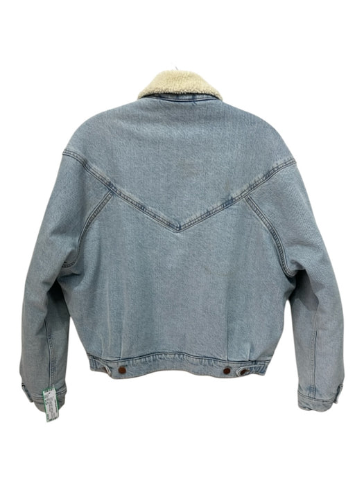 Wrangler Size Small Light Wash Cotton Denim Fleece Lined Button Up Collar Jacket Light Wash / Small