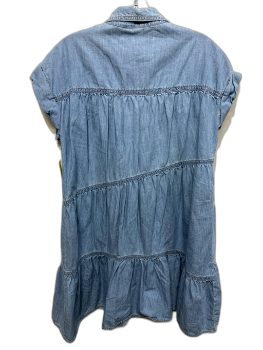 Veronica Beard Jeans Size S Blue Cotton & Tencel Denim Short Cap Sleeve Dress Blue / S