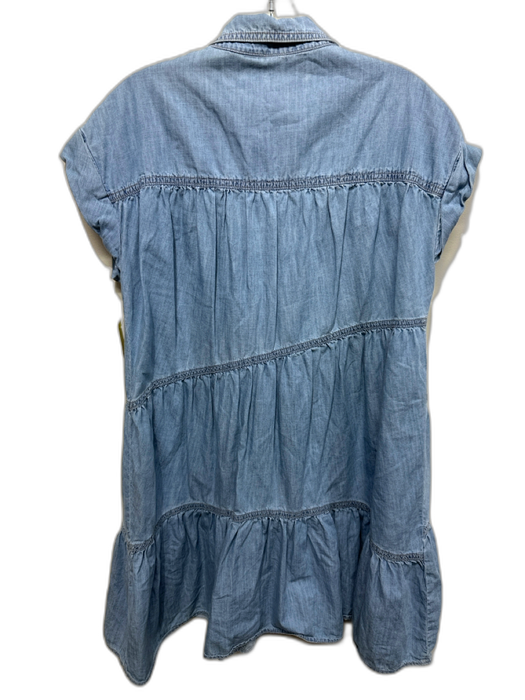 Veronica Beard Jeans Size S Blue Cotton & Tencel Denim Short Cap Sleeve Dress Blue / S