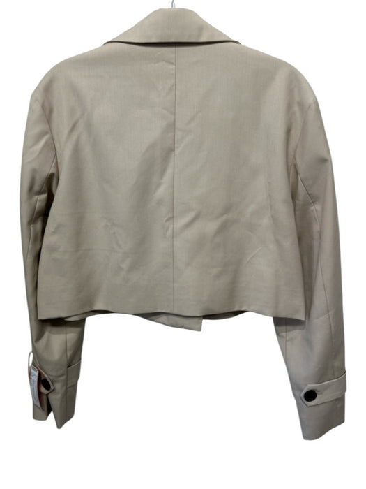 Edit by Nine Size S Beige Poly Blend Double Breast One Button Crop Jacket Beige / S