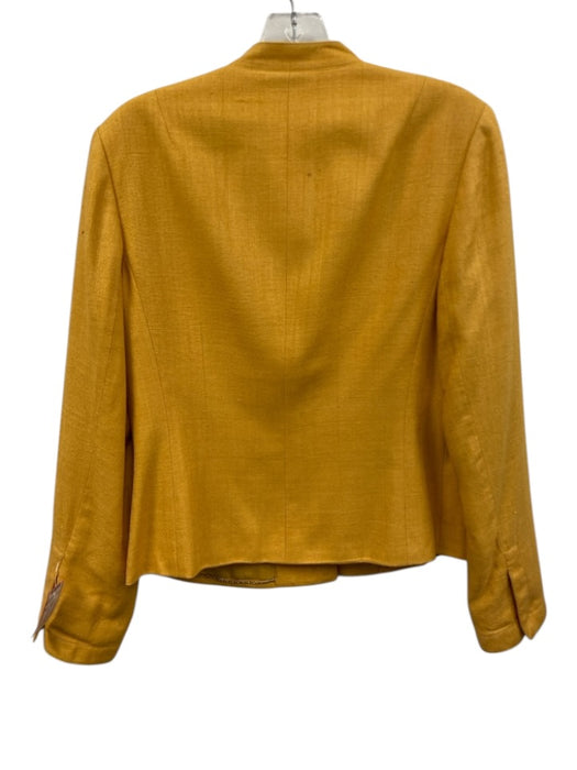 Carlisle Size 12 Orange Silk & Acetate Snap Button V Neck Long Sleeve Jacket Orange / 12