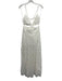 Milly Cabana Size M White Polyester Floral Applique Sleeveless Open Back Dress White / M