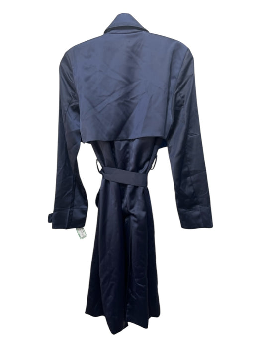 Dolce Cabo Size S Navy Polyester Trench Belt Satin Jacket Navy / S