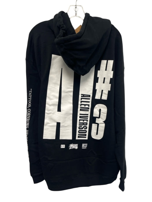 Mitchell & Ness NWT Size XL Black & White Cotton Blend Words Hoodie Men's Jacket Black & White / XL