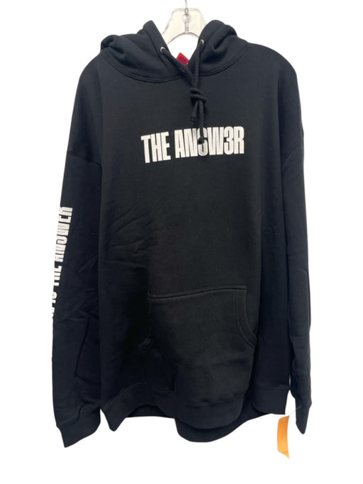 Mitchell & Ness NWT Size XL Black & White Cotton Blend Words Hoodie Men's Jacket Black & White / XL