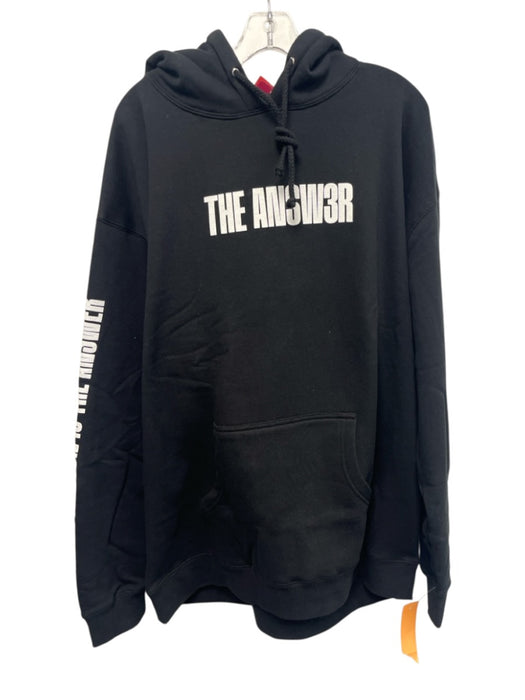 Mitchell & Ness NWT Size XL Black & White Cotton Blend Words Hoodie Men's Jacket Black & White / XL