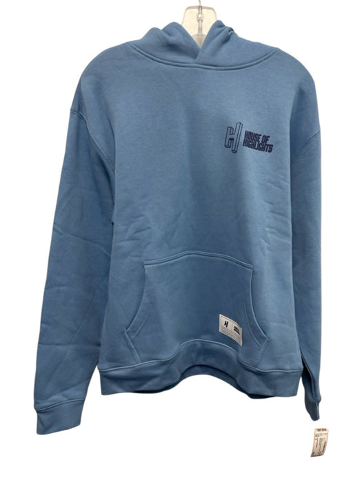 house of highlights Size S Light blue Cotton Blend Solid Hoodie Men's Jacket Light blue / S