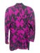 Salvatore Ferragamo Size 42 / M Fuchsia Pink & Black Wool Abstract Blazer Jacket Fuchsia Pink & Black / 42 / M