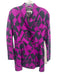 Salvatore Ferragamo Size 42 / M Fuchsia Pink & Black Wool Abstract Blazer Jacket Fuchsia Pink & Black / 42 / M