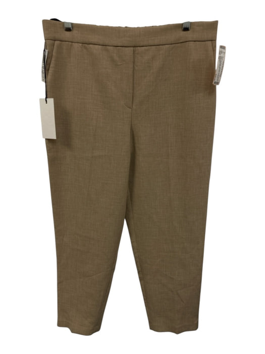 Babaton Size 12 Tan Beige Polyester Blend Elastic Waist pleat front Pants Tan Beige / 12
