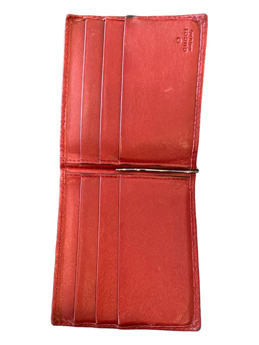 Gucci Red Leather Guccissima Bi Fold Men's Wallet