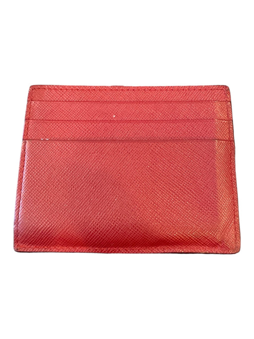 Prada Red Leather Solid Men's Wallet