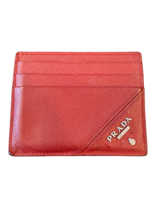 Prada Red Leather Solid Men's Wallet