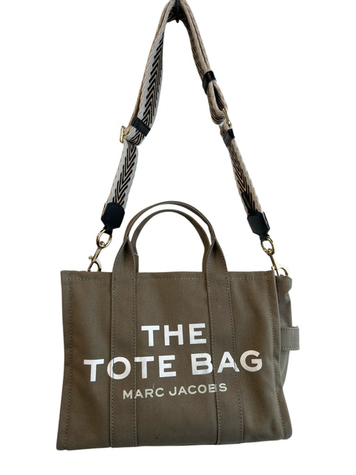 Marc Jacobs Olive Canvas Double Handle Shoulder & Crossbody Straps Top Zip Bag Olive / Medium