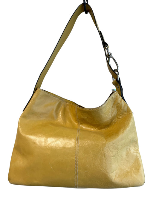 No Brand Yellow Leather 1 Strap Silver Hardware Snap Closure Bag Yellow / Medium