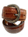 Silver Creek Collection Brown Embossed Leather Brass Buckle Western Belts Brown / 30