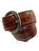 Silver Creek Collection Brown Embossed Leather Brass Buckle Western Belts Brown / 30