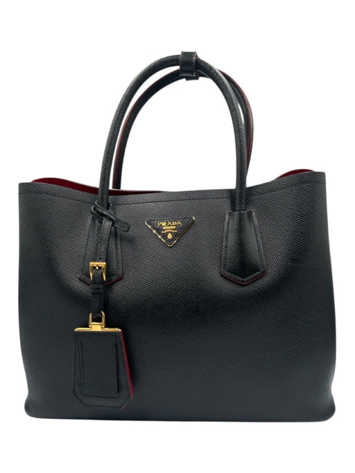 Prada Black & Red Saffiano Leather Open Top Top Handles Dust bag incl. Bag Black & Red / M