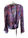 Parker Size XS Blue, Red & purple Silk Blend Long Bell Sleeve Reptile Print Top Blue, Red & purple / XS