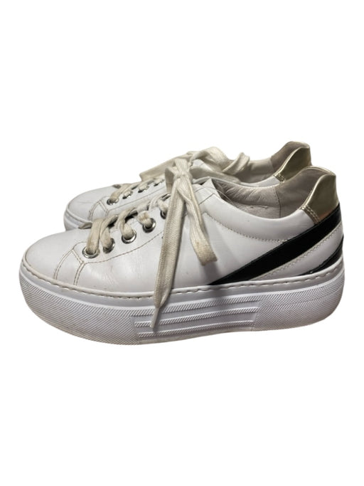 Nero Giardini Shoe Size 36 White & Black Leather round toe lace up Sneakers White & Black / 36