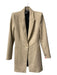 Zara Size XS Tan Poly Blend Collar Blazer One Button Pockets Jacket Tan / XS