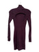 Ramy Brook Size XXS Plum Viscose Blend Ribbed High Neck Long Sleeve Dress Plum / XXS