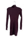 Ramy Brook Size XXS Plum Viscose Blend Ribbed High Neck Long Sleeve Dress Plum / XXS